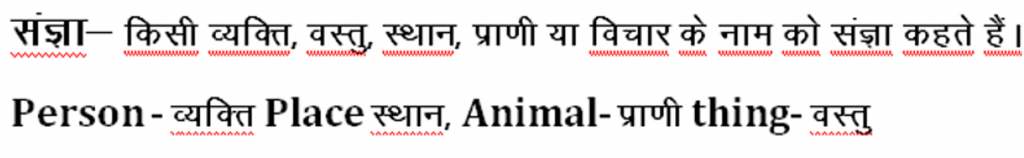 A noun is a word